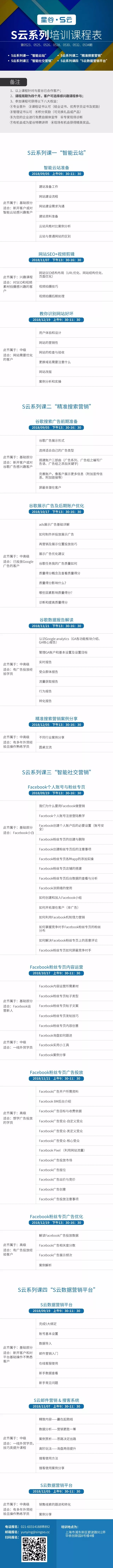 星谷“S云培训课程”报名表-上海站